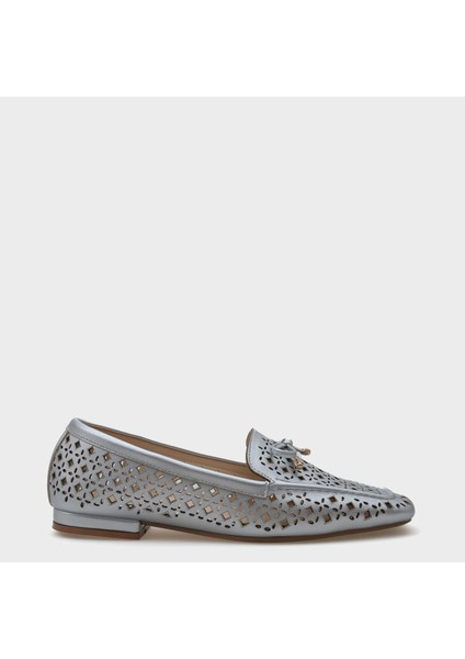 Cara Zımbalı Metalik Kadın Loafer