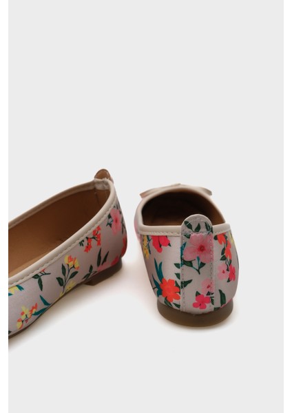 Hana Trend Saten Çiçekli Kadın Babet