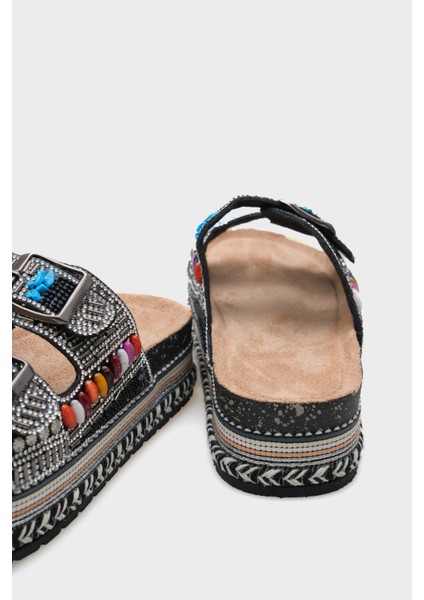 Alyson Taşlı Tokalı Düz Topuk Kadın Terlik