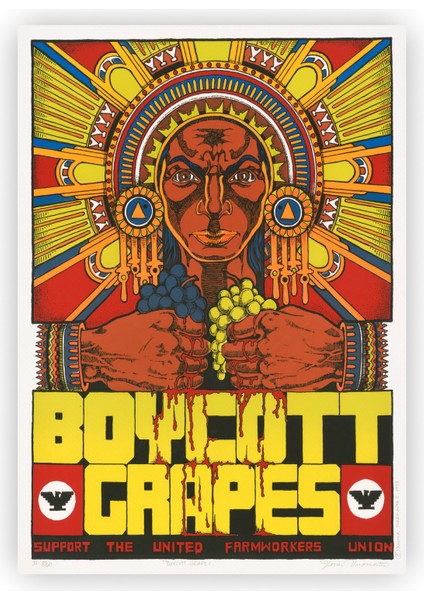 Boycott Grapes Ahşap Poster 20x29 cm