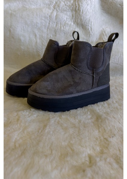 Kadın Kalın Taban Lastikli Süet Bot & Bootie fiyatları