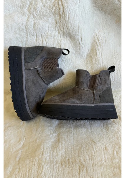 Kadın Kalın Taban Lastikli Süet Bot & Bootie modelleri