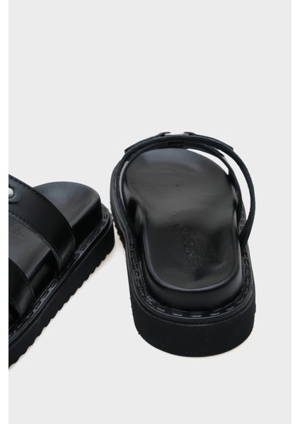 Mora Aksesuarlı Deri Kadın Terlik