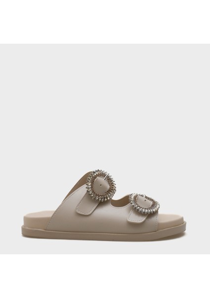 Marice Taşlı Tokalı Düz Topuklu Kadın Terlik