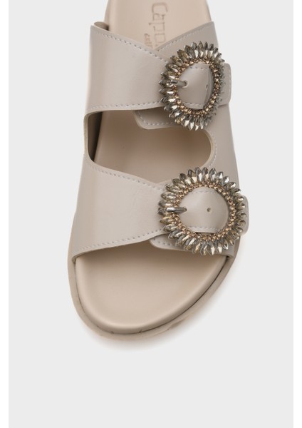 Marice Taşlı Tokalı Düz Topuklu Kadın Terlik