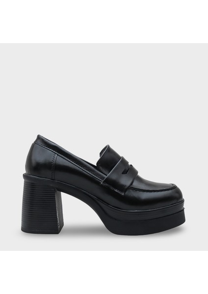 1003 Yuvarlak Burunlu Orta Topuklu Kadın Loafer