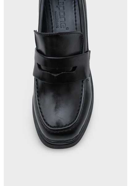 1003 Yuvarlak Burunlu Orta Topuklu Kadın Loafer