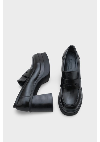 1003 Yuvarlak Burunlu Orta Topuklu Kadın Loafer