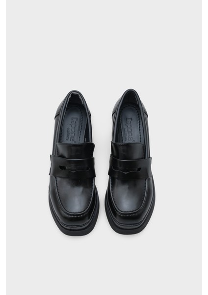 1003 Yuvarlak Burunlu Orta Topuklu Kadın Loafer