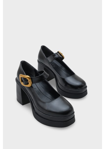 Yüksek Tabanlı Topuklu Tokalı Mary Jane Kadın Ayakkabı