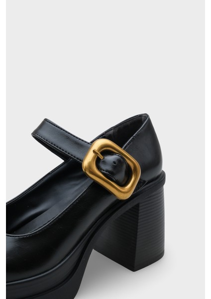 Yüksek Tabanlı Topuklu Tokalı Mary Jane Kadın Ayakkabı