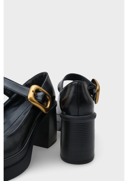 Yüksek Tabanlı Topuklu Tokalı Mary Jane Kadın Ayakkabı