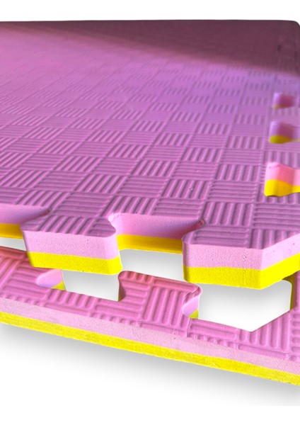 Tatami 100 x 100 x 26 mm Pembe - Sarı Çift Renkli Yer Minderi | Spor Zemin Kaplama |