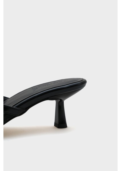 Midge Orta Topuklu Fileli Fiyonklu Kadın Terlik