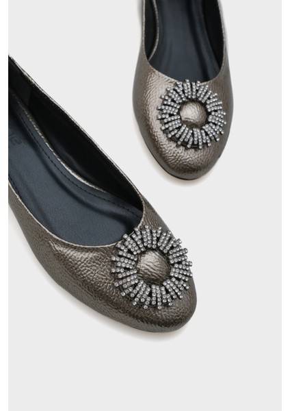 Bianca Taşlı Yuvarlak Tokalı Kadın Babet