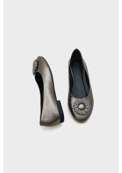 Bianca Taşlı Yuvarlak Tokalı Kadın Babet