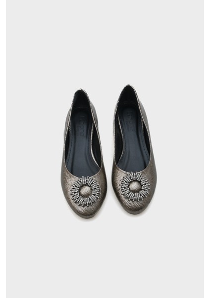 Bianca Taşlı Yuvarlak Tokalı Kadın Babet