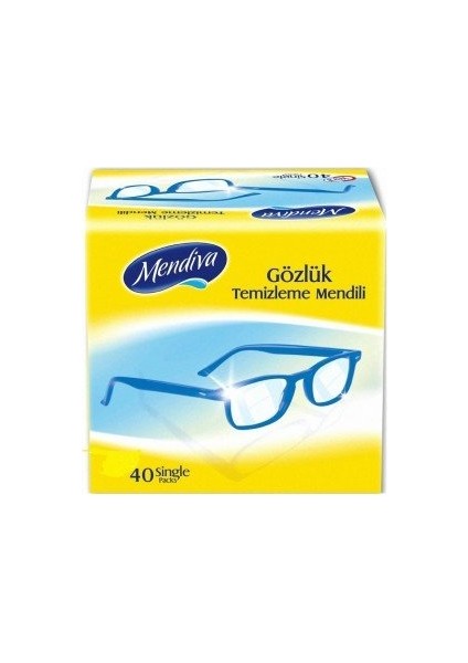 Mendiva Gözlük ve Cam Ekran Temizleme Mendili 40'lı