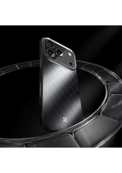iPhone 17 Pro Max Uyumlu Kılıfm-Safe Şarj Özellikli Benks Armorair Armorgrid Serisi Kevlar Siyah