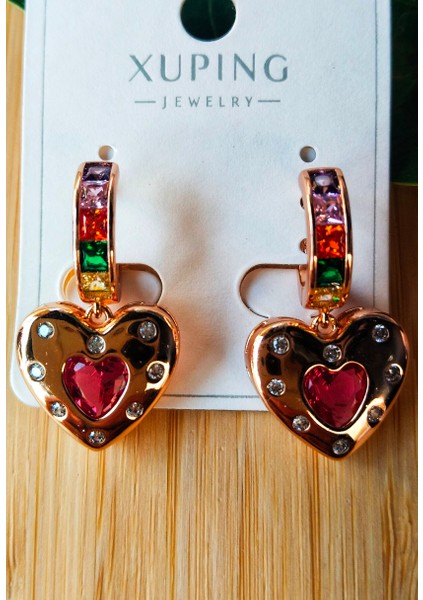 Lüks Gösterişli Kalp Figürlü Küpe fiyatları