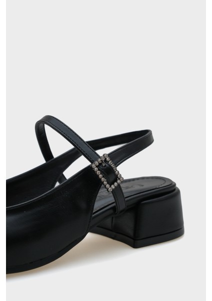 Shana Orta Topuklu Mary Jane Taşlı Tokalı Kadın Ayakkabı