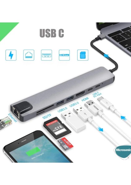 Type-C To Hdtv Multifunction Adapter 8 Port Kablo fiyatları