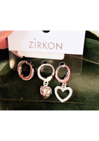 Gümüş Renk Üçlü Lüks Gösterişli Figürlü Küpe fiyatları