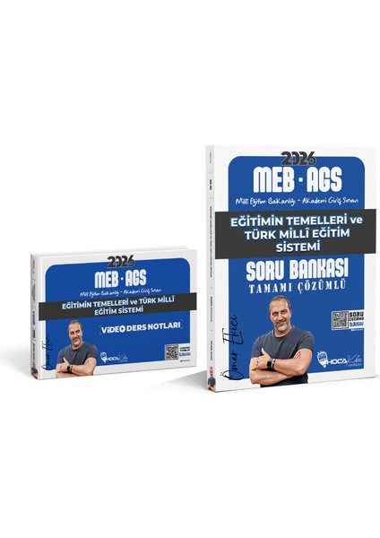2026 Meb-Ags Eğitimin Temelleri ve Türk Millî Eğitim Sistemi Soru Bankası - Video Kafa Notlar 2 Li Set ( Ömer Ekici )