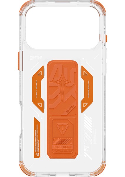 iPhone 17 Pro Max Kılıf M-Safeli Teknoloji Desenli Skinarma Helio Mag Charge Standlı Kapak Turuncu fırsatları