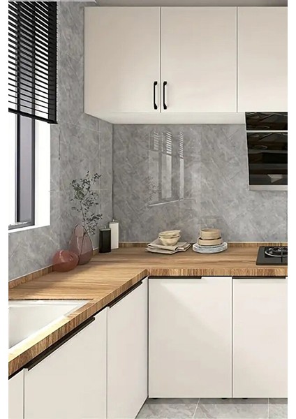 30X60 cm Açık Gri Mermer Desenli Kendinden Yapışkanlı Seramik Köpük Banyo Pvc Duvar PANELI-M088 fırsatları