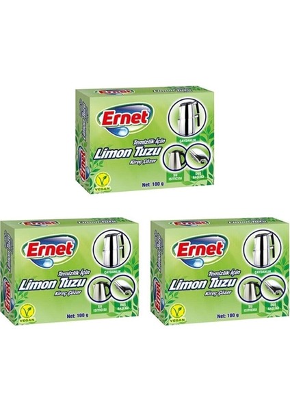Ernet Temizlik Için Limon Tuzu 100G X3