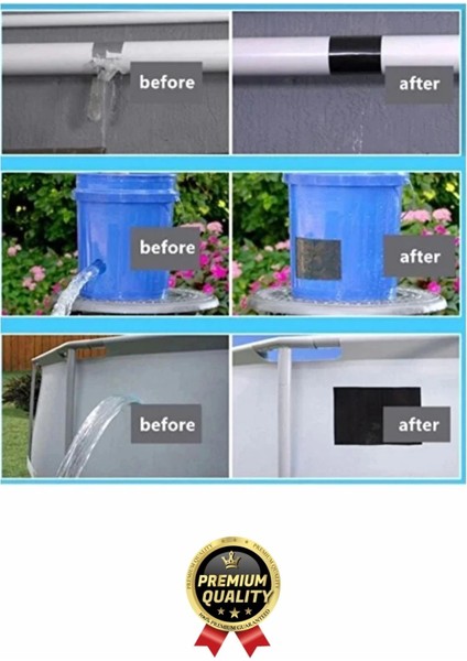 2 Adet Ekstra Güçlü Dayanıklı Su Geçirmez Sızdırmaz Yalıtım Izolasyon Siyah Tamir Bandı 10 mt 48 mm