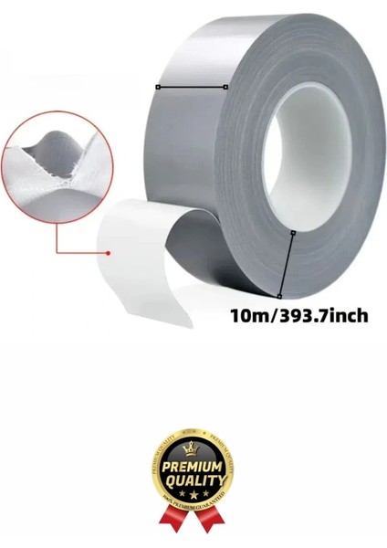 5 Adet Ekstra Güçlü Dayanıklı Su Geçirmez Sızdırmaz Yalıtım Izolasyon Gri Tamir Bandı 10 mt 48 mm