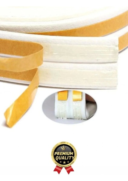 Güçlü Kendinden Yapışkanlı Kapı Pencere Soğuk Hava Geçirmez Yalıtım Izolasyon Beyaz Fitil 20 Metre