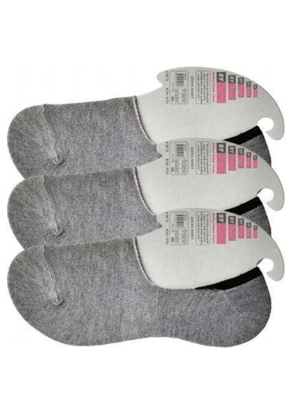 Gri Kadın Babet Çorap 3 Çift
