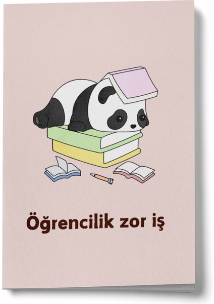 Panda Serisi - Öğrencilik Zor Iş Mini Defter