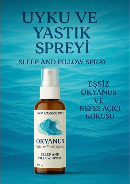 Bym Cosmetics Okyanus Kokulu Uyku ve Yastık Spreyi 100 ml – Derin Uyku Için Aromaterapi