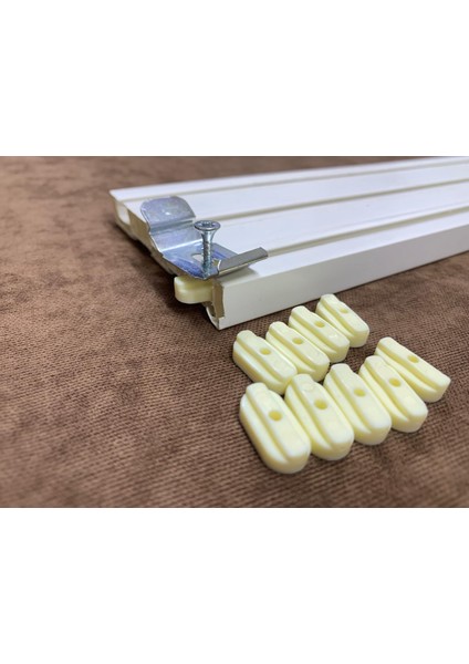 Stor & Zebra Perde Montaj Ayağı Seti Geniş Kasa Vida, Plastik Aparat ve Portray, 5 Li Set, 15PARÇA