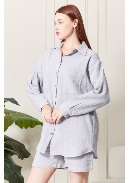 Soft %100 Koton Kumaş Şort Gömlek Takım fiyatları