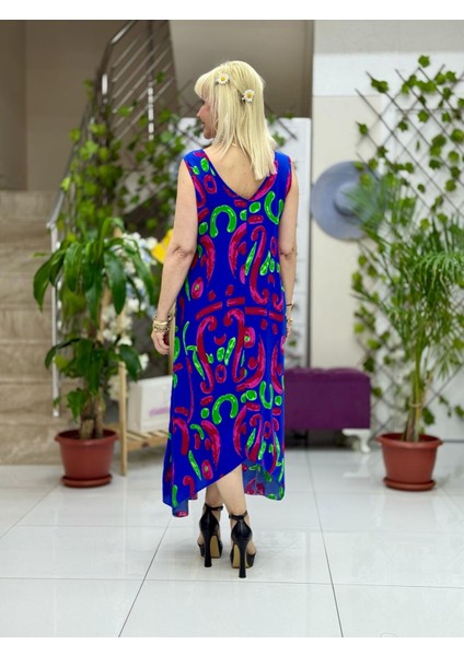 HL14018 Omzu Halkalı Askılı Viskon Hilal Elbise fırsatları