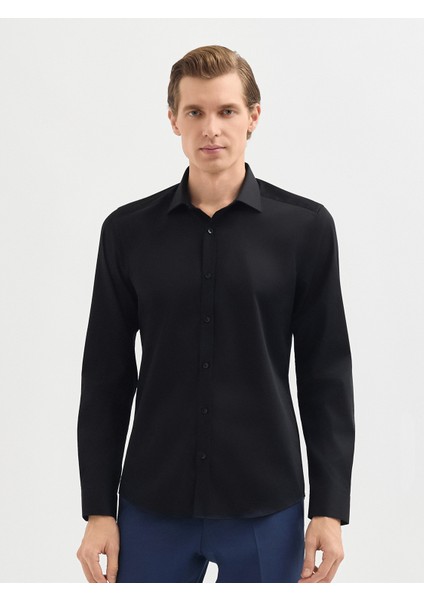 Toss Erkek Extra Slım Fıt Gömlek-Siyah