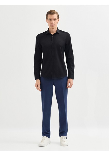 Toss Erkek Extra Slım Fıt Gömlek-Siyah