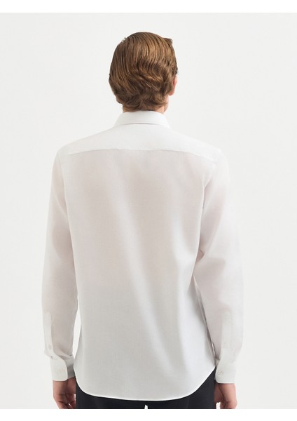Erkek Slım Fıt Gömlek-Beyaz indirimleri