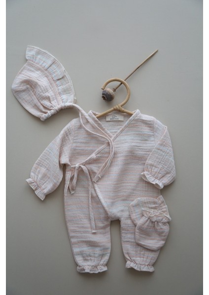 Parıltı Kruvaze Yenidoğan Hastane Seti Müslin %100 Pamuk