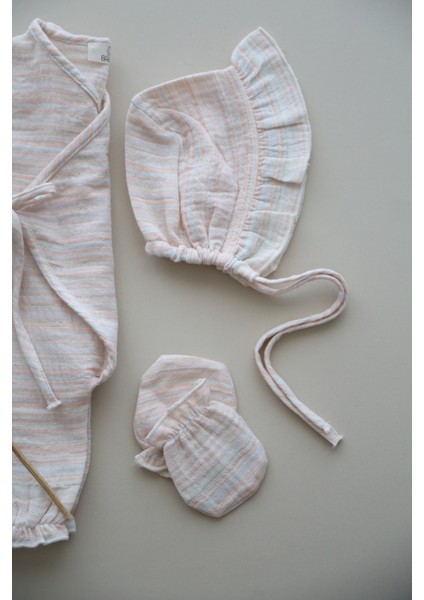 Parıltı Kruvaze Yenidoğan Hastane Seti Müslin %100 Pamuk