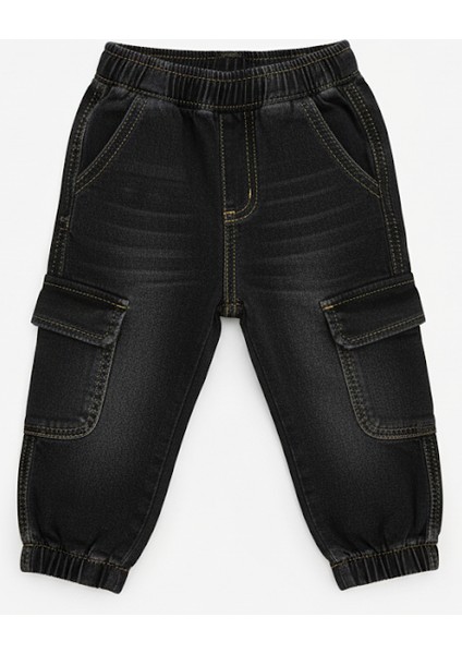 Erkek Bebek Kargo Cepli Kot Pantolon 9-36 Ay Antirasit