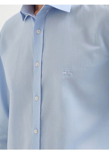 Erkek Slım Fıt Gömlek-Açık Mavi indirimleri