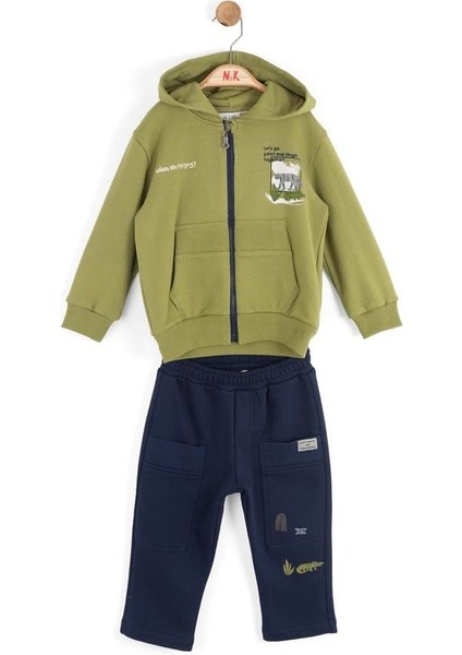 Erkek Bebek Paint Eşofman Takım 1-4 Yaş Yeşil