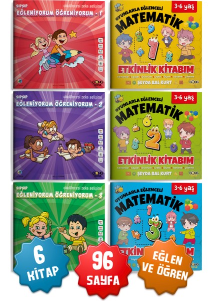2li Set Şıp Şıp Eğleniyorum Öğreniyorum ve Matematik Güçlendiren 6'lı Çocuk Kitap Seti