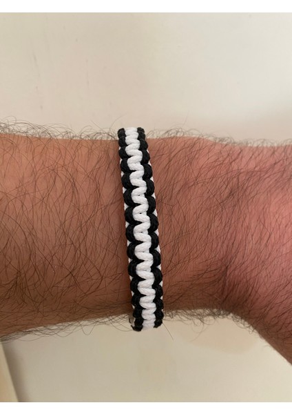 Siyah Beyaz Ince Paracord Bileklik fırsatları